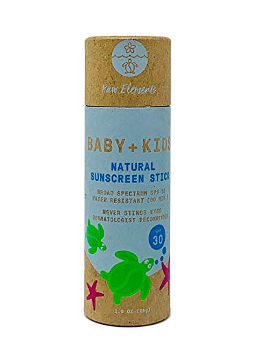 Raw Elements Kids Sunscreen SPF 30 - Broad-Spectrum, Organic, Zero-Waste Bundle - 3oz & 1oz