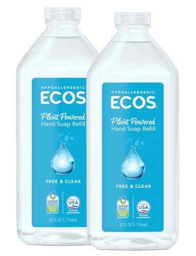 ECOS Hand Soap - Gentle Cleaning Power, Hypoallergenic & Vegan - 2 Pack Refill