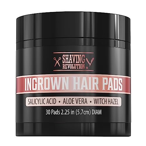 Viking Revolution Ingrown Hair Pads - AHA Treatment with Aloe Vera & Witch Hazel - 30 Pads