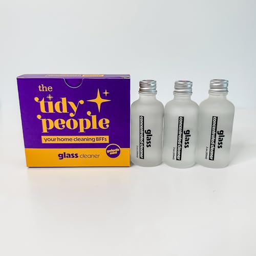 The Tidy People Glass Cleaner 3 Pack - Streak-Free, Safe for Kids & Pets, Galactic Mint Scent - 48oz