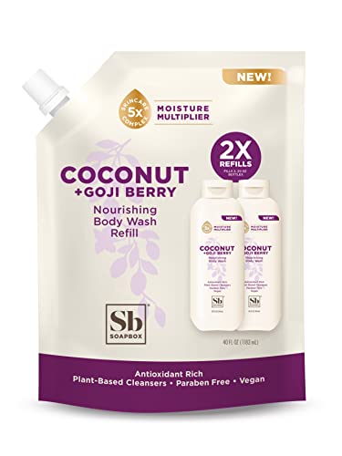 Soapbox Body Wash Refill - Antioxidant-Rich Hydrating Cleanser, Vegan, 40oz Bulk Pouch