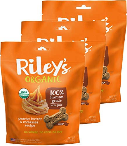 Riley's Organics Dog Treats - USDA Organic, Non-GMO, Healthy Immune Support - 5oz, 3 Pack