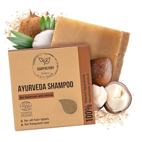 SoapFactory Ayurveda Shampoo Bar - Promotes Hair Growth, Vegan & Organic - 3oz