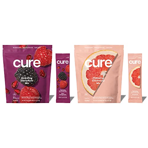 Cure Hydrating Electrolyte Mix - Rapid Hydration, No Added Sugar, Vegan & Paleo - 28 Packets