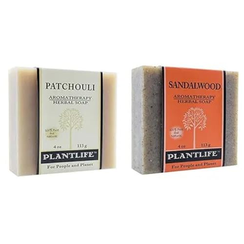 Plantlife Patchouli & Sandalwood Soap Set - Moisturizing, Handcrafted with Plant-Based Oils - 4oz