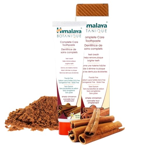 Himalaya Botanique Toothpaste - Herbal Cinnamon Flavor, Fluoride-Free, Vegan, 5.29 Oz