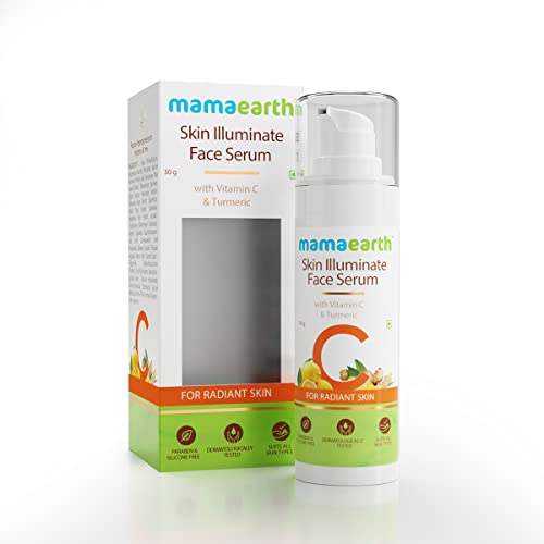 Mamaearth Face Serum - Brightening Vitamin C & Turmeric, Reduces Fine Lines - 1.01 Fl Oz