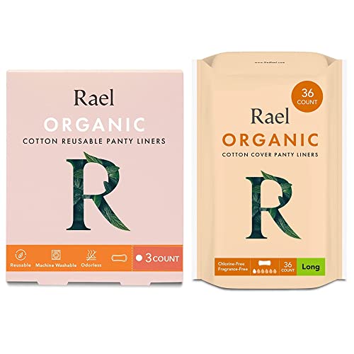 Rael Feminine Care Set - Organic Cotton, Hypoallergenic Comfort, Reusable Liners - 39 Count