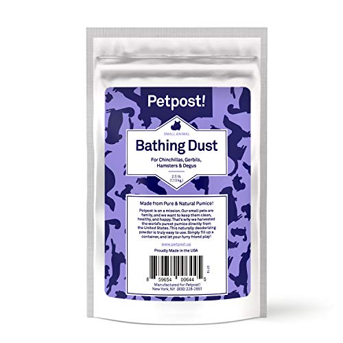 Petpost Chinchilla Bath Dust - Natural Pumice for Healthy Fur, 2.5 lb for Small Pets