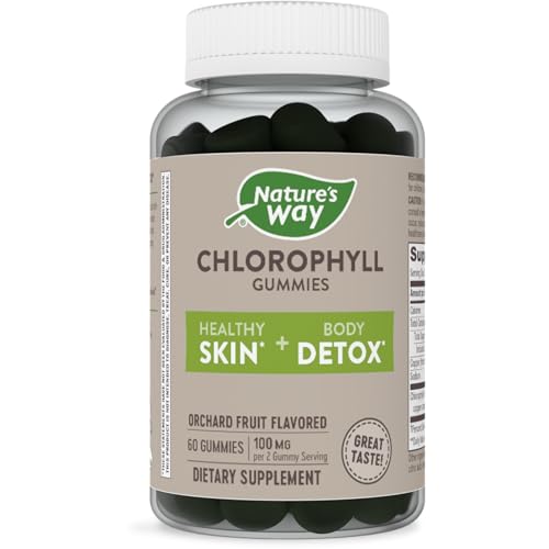 Nature's Way Chlorophyll Gummies - Supports Detox & Healthy Skin, Orchard Fruit Flavor - 60ct