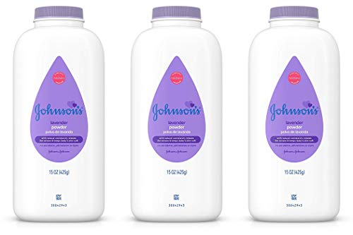 Johnson's Baby Powder - Soothes & Absorbs Moisture, Lavender Scent, Hypoallergenic - 15oz (3 Pack)