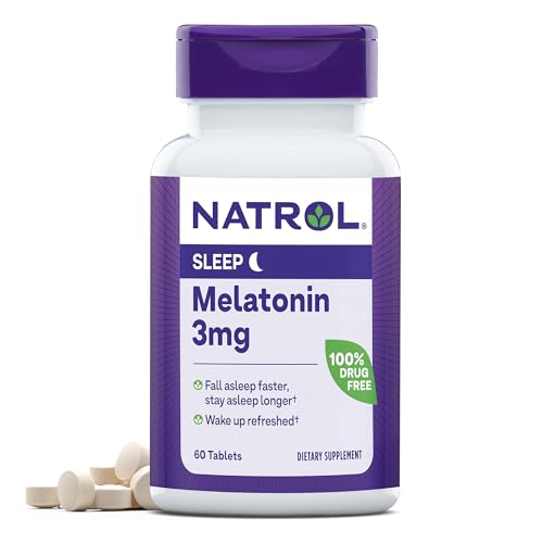 Natrol Melatonin Sleep Supplement - 3 mg for Faster, Longer Sleep, 60 Tablets - 60 Day Supply