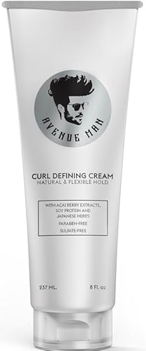 Avenue Man Curl Defining Cream - Humidity Control, Herbal Extracts, Paraben & Sulfate Free - 8oz