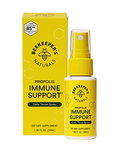 Beekeeper's Naturals Propolis Throat Spray - Natural Immune Support, Pesticide-Free - 1.06 oz