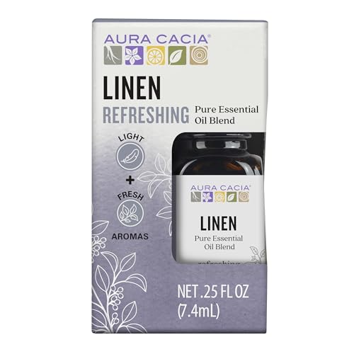 Aura Cacia Linen Essential Oil Blend - Light Aromatherapy, No Synthetic Fragrances - 0.25 fl. oz.