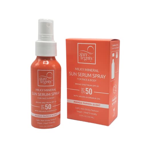 Milky Mineral Sunscreen Spray - Broad Spectrum SPF 50, Vegan, Lightly Scented - 3.4oz