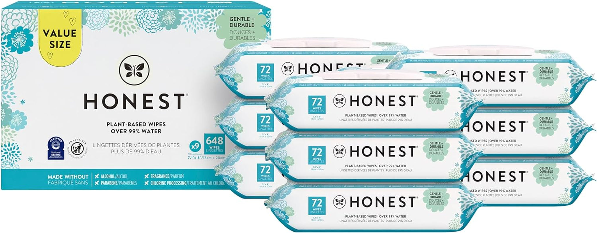 Clean Conscious Unscented Wipes | over 99% Water, Plant-Based, Baby Wipes | Hypoallergenic for Sensitive Skin, EWG Verified | Classic, 648 Count