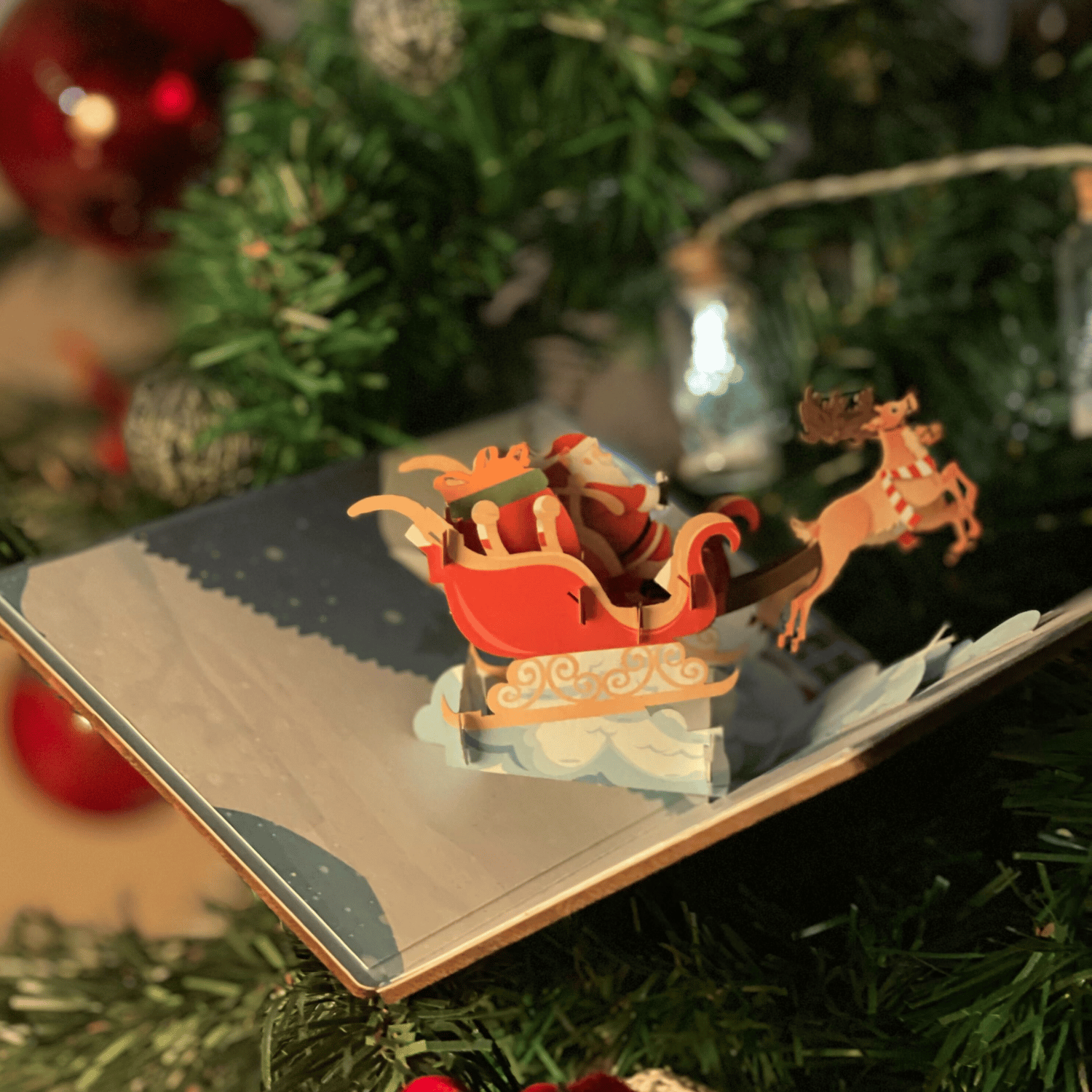 Handcrafted 3D Bamboo Christmas Card | Merry Christmas