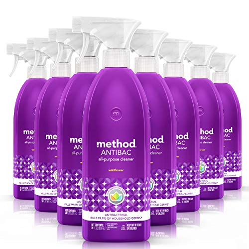 Method Antibacterial All Purpose Cleaner - Kills 99.9% of Germs, Wildflower Scent - 28oz (Pack of 8)