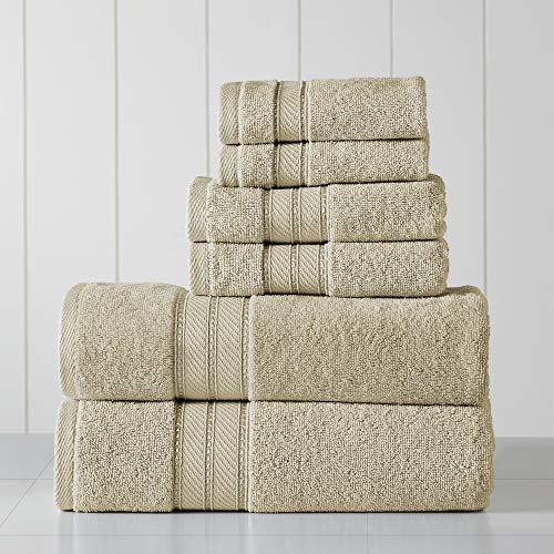 Modern Threads Towel Set - Super Absorbent 100% Combed Cotton, Plush Comfort - 6-Piece Set