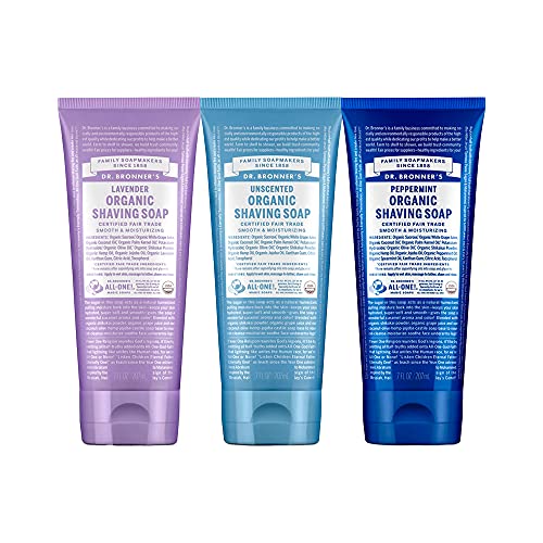 Dr. Bronner's Organic Shaving Soap - Nourishing Hydration with Fair Trade Ingredients - 3 Pack