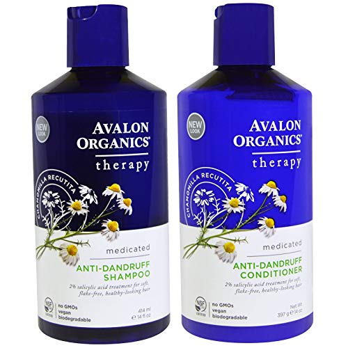 Avalon Organics Shampoo & Conditioner Set - 2% Salicylic Acid, Organic Botanicals - 14oz Each