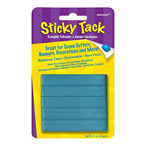 Bold Blue Sticky Tack - Reusable Adhesive, Damage-Free Hanging for Decor - 2.1 oz.