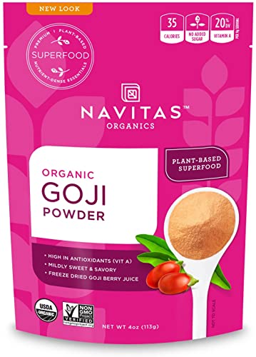 Navitas Organics Goji Powder - Antioxidant-Rich, USDA Organic, Non-GMO - 4oz, 12 Servings