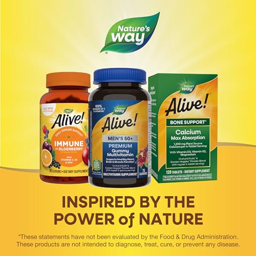 Nature’s Way Alive! Men’s 50+ Multivitamin - Supports Heart, Brain & Muscle Health - 75 Gummies