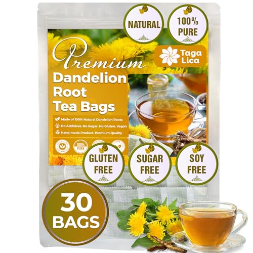 Tagalica Herbal Supplement - 100% Natural Dandelion Root Tea, Caffeine-Free, Vegan - 30 Bags