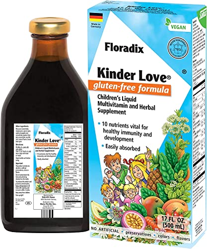 Floradix Kinder Love Multivitamin - Supports Growth, Vegan, Non-GMO, 17oz