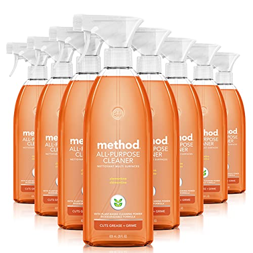 Method All-Purpose Cleaner Spray - Plant-Based, Biodegradable, Citrus Scent - 8 Pack of 28oz