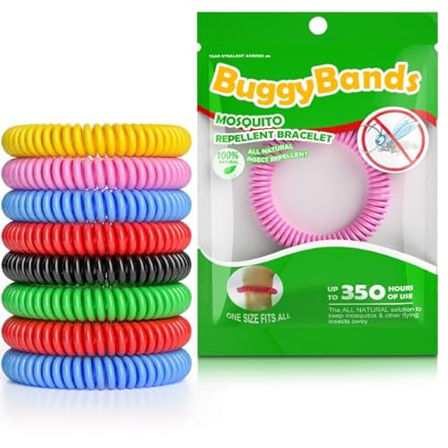 BuggyBands Mosquito Repellent Bracelets - DEET-Free, Natural Citronella, Waterproof - 24 Pack