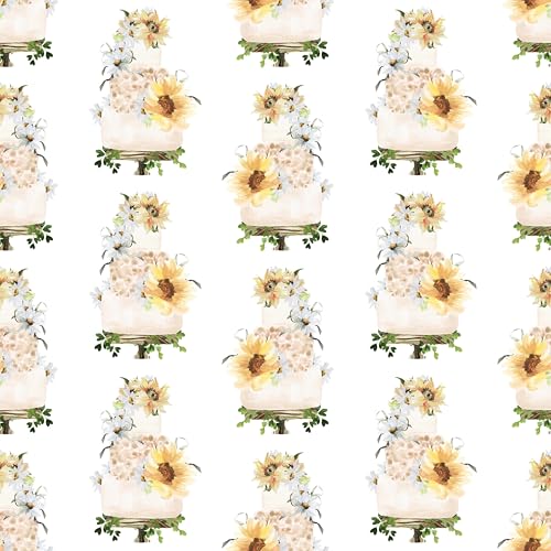 Waterleaf Paper Co. Dissolvable Gift Wrap - 100% Compostable, Wedding Cake Design - 6 Sq Ft