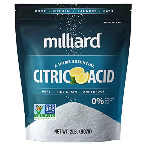 Milliard Food Storage Container - 100% Pure Non-GMO Citric Acid for Flavor & Preservation - 2 lb