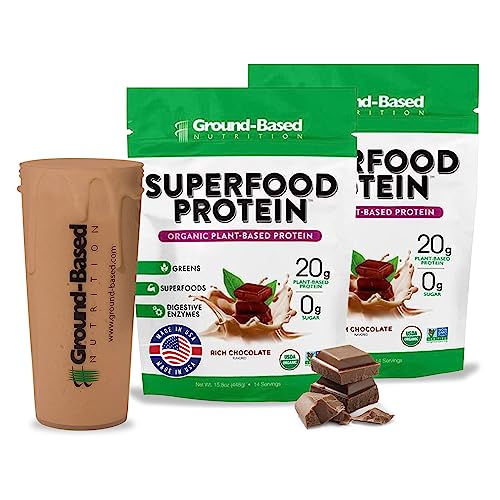 Ground-Based Nutrition Plant-Based Protein Powder - 20g Protein, Vegan, Gluten-Free - 28 Servings