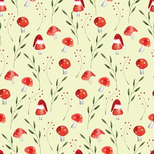 Waterleaf Paper Co. Gift Wrap - 100% Dissolvable & Compostable, Mushroom Design - 10 Sq Ft