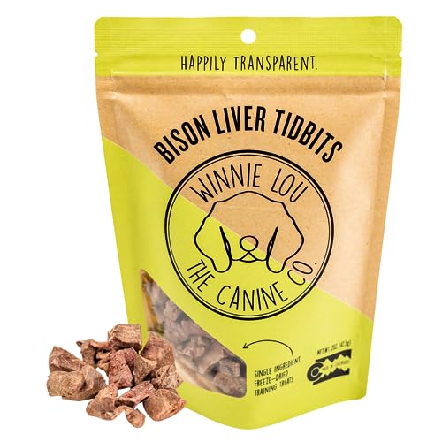 Winnie Lou Dog Treats - 100% Grass-Fed Bison Liver, No Additives, Perfect for Training - 1 Pack