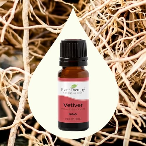 Plant Therapy Vetiver Essential Oil - 100% Pure, Therapeutic Grade, Skin Support - 10 mL