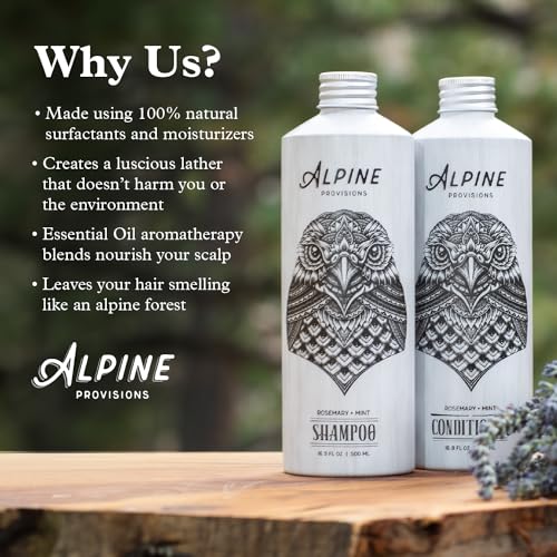 Alpine Provisions Rosemary & Mint Conditioner - Hydrate & Strengthen with Natural Oils - 16.9 FL Oz