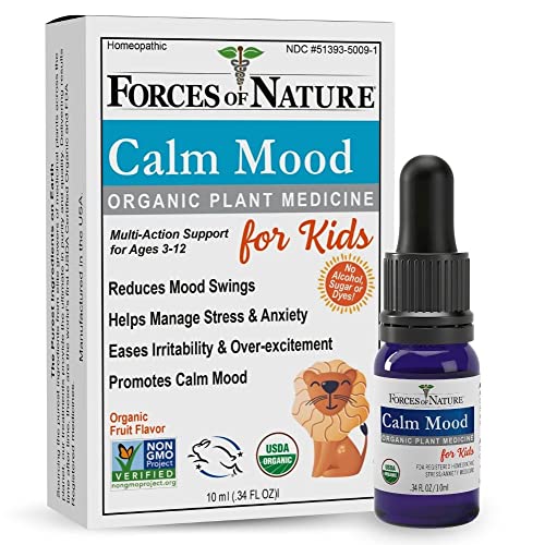 Forces of Nature Kids Calm Mood Medicine - Non-Drowsy, Organic Homeopathic Relief - 0.34 Fl Oz