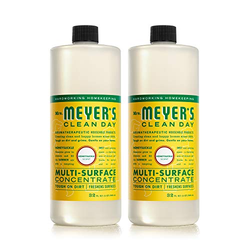 Mrs. Meyer's Multi-Surface Cleaner Concentrate - Tough on Dirt, Biodegradable, Honeysuckle - 32oz x2