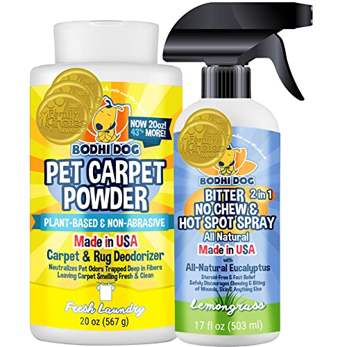Bodhi Dog Carpet & Upholstery Cleaner - Eliminates Pet Odors, Natural Corn Cob Formula - 20oz