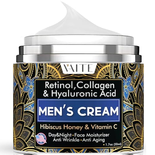 VAITE Men's Face Moisturizer - Hydrating Anti-Aging, Organic Ingredients with Collagen - 4oz