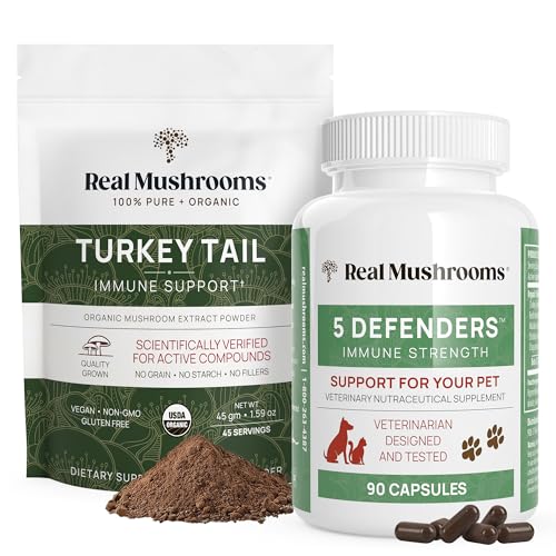 Real Mushrooms Turkey Tail Powder & Capsules - Immune Support, Vegan, Non-GMO - 135 Servings