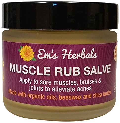 Em's Herbals Muscle Rub Salve - Organic Relief for Joint Pain & Strains, 2 oz.