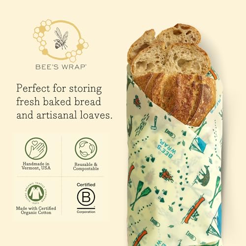 Bee's Wrap Reusable Beeswax Food Wrap & Fire Starters - Keep Food Fresh, Compostable - 3 Pack