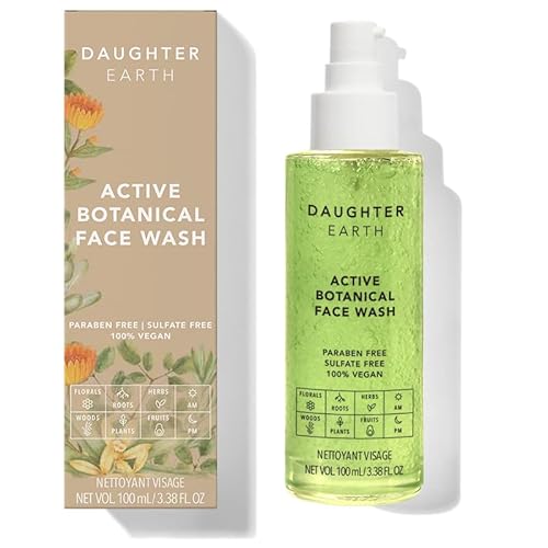 DAUGHTER EARTH Active Botanical Face Wash - Hydrates, Detoxifies, Pomegranate Extract - 100ml