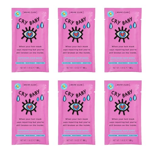 MANE CLUB Cry Baby Deep Conditioner - Intense Hydration, Vegan, No Sulfates or Parabens - Pack of 6