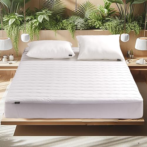 Farm to Home Organic Cotton Mattress Protector - Breathable, Recycled Polyester Fill - King Size